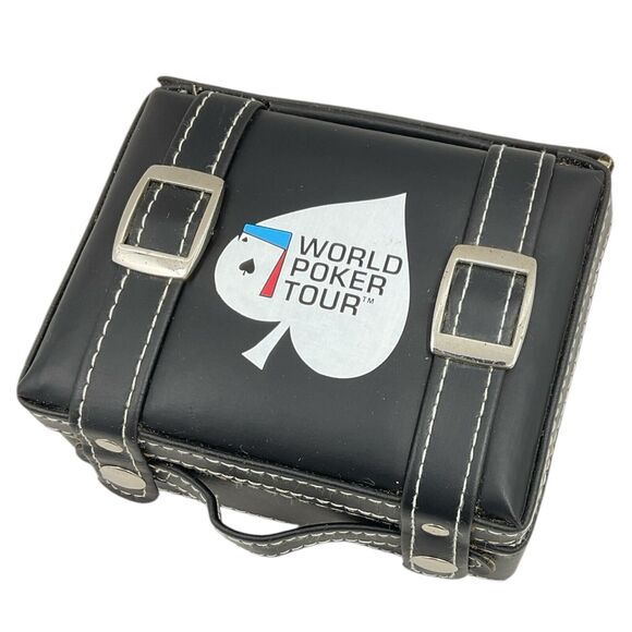 World Poker Tour Logo Watches Set of His Hers in Logo Case Texas Holdem Gambling - Picture 2 of 11